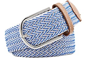 Huyfhksd Mixed Color Woven Stretch Braided Belts for Men and Women Fashion Elastic Belts
