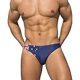 EASEJUICY Mens Swim Briefs Print American Flag Swimwear Star and Stripes Sexy Swimsuits Designer Style Bathing Suit