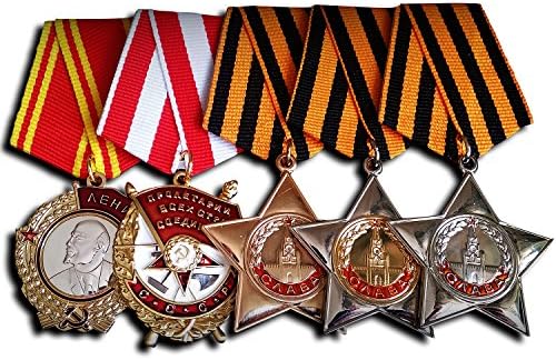 5x Order of Lenin , Red Banner & Glory 1st, 2nd, 3rd class Russian Medals Repro