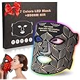 Red Light Therapy for Face, 7＋1 Colors LED Face Mask Light Therapy with 850NM Near-infrared, Portable Rechargeable Red Light Therapy Mask Skin Care Device at Home and Travel for Anti-Aging, Black