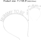 HOWAF Mummy To Be Sash and Tiara Set White Rose Gold Baby Shower Crown view 2