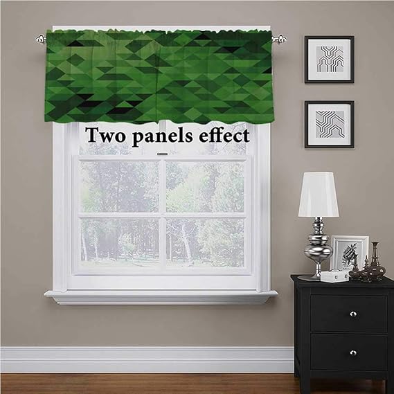 Interestlee - Cenefas verdes para ventana con diseño artístico