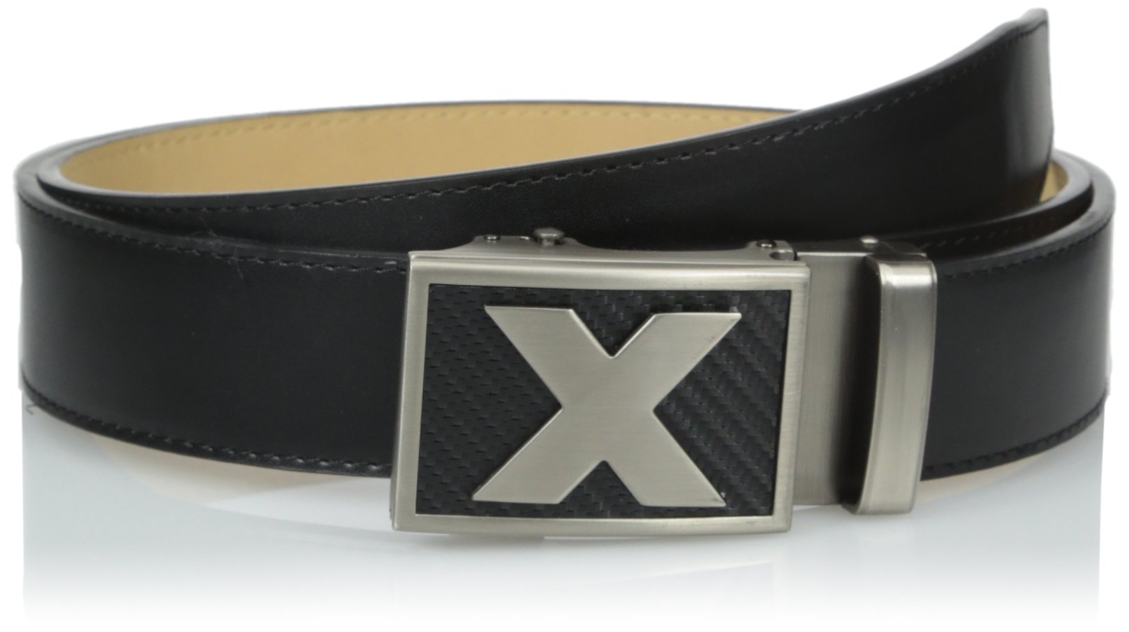 Nexbelt Men's X-Factor Leather Golfer's Belt - Black/Black