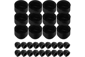 Hohopeti 100pcs Black Hexagonal Nylon Nut Protective Caps, Plastic Dome Bolt Covers for Industrial Fasteners