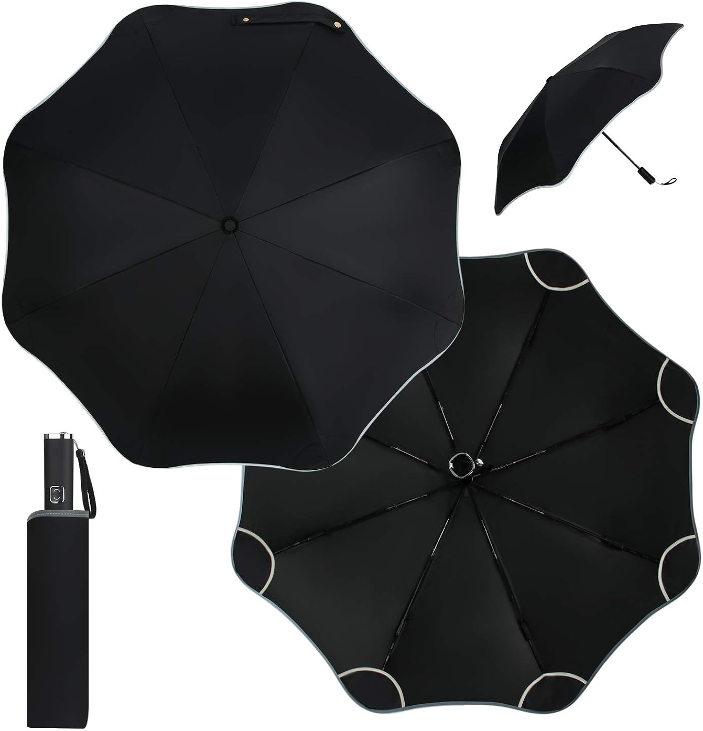 RoundedCorner Folding Umbrella Automatic Open & Close
