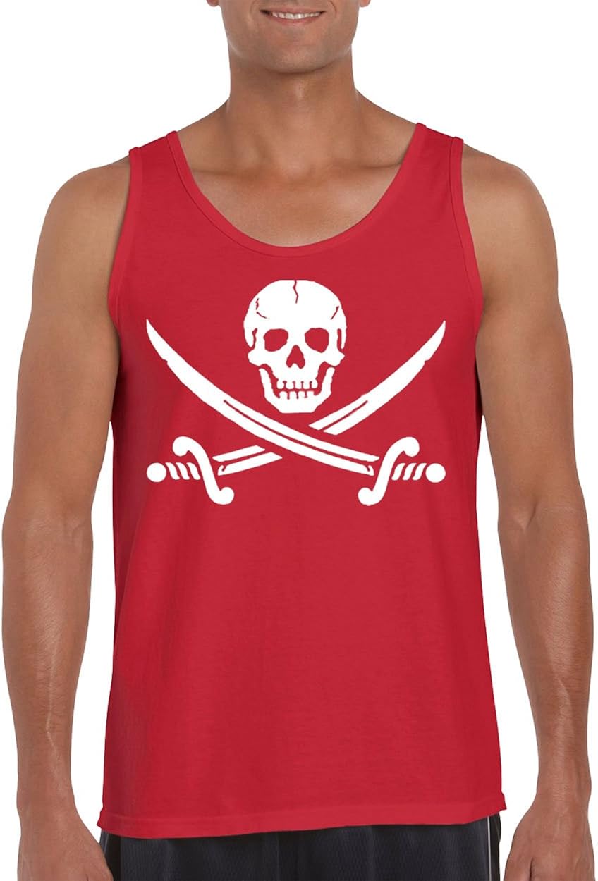 Jolly Roger Pirate Flag with Cross Swords Men's Tank Top Shirt for Men