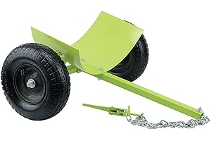 Timber Tuff TMW-70 Heavy Duty Steel Log Skate Towing Attachment with Dual Chains, 1 Load Binder, and 12 Inch Pneumatic Tires for Off Road Terrain