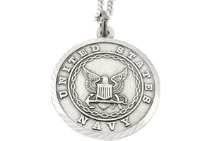NICKEL SILVER MILITARY MEDAL INSPIRATIONAL JEWELRY Mens Nickel Silver United States Military Medal with Christ Back, 1 Inch