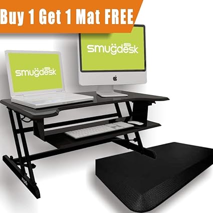 Standing Desk, Stand up Adjustable Desk Riser Converter for Desktop Laptop Dual Monitor