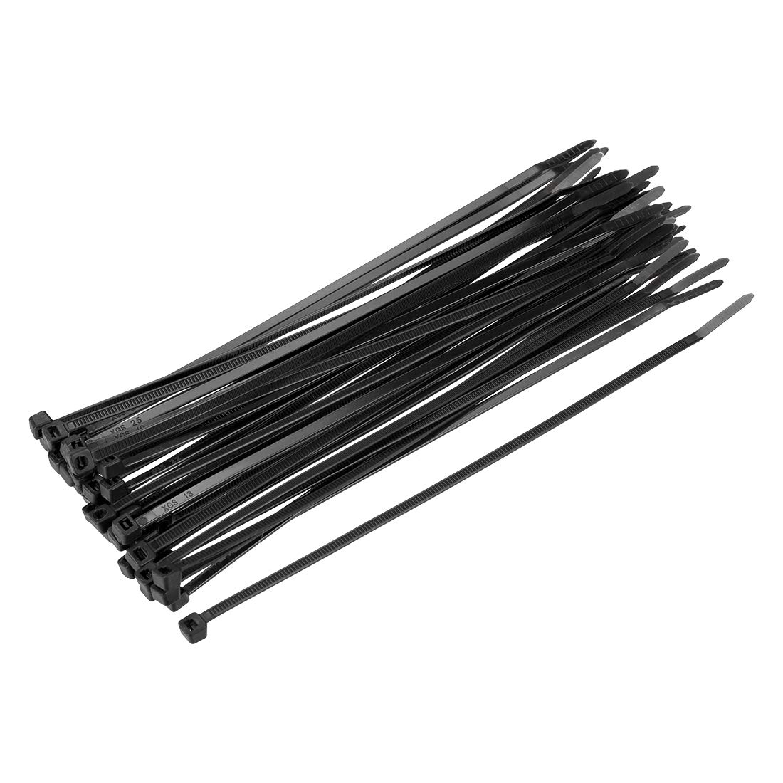 sourcing map 150pcs Cable Zip Ties 9 Inch x 0.16 Inch Self-Locking Nylon Tie Wraps Black