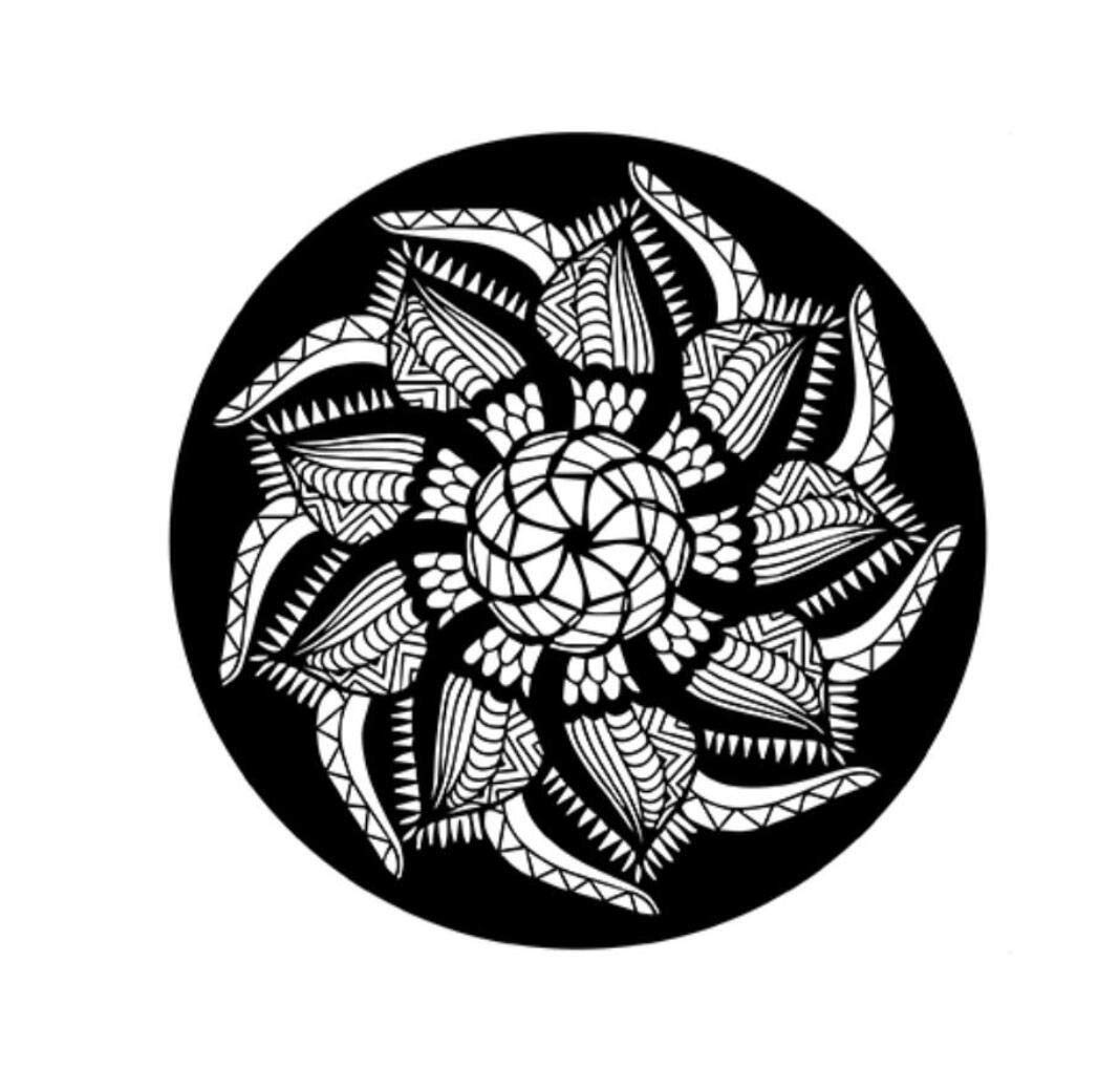 CYBERNOVA 1000 Pcs Round Jigsaw Puzzles Black and White Flower Intellectual Game for Adults