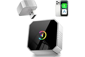 2026 Wireless CarPlay Adapter for iPhone ＆ Android Auto Mini Wired to Wireless Apple Car Play Adapter Plug & Play Compatible 