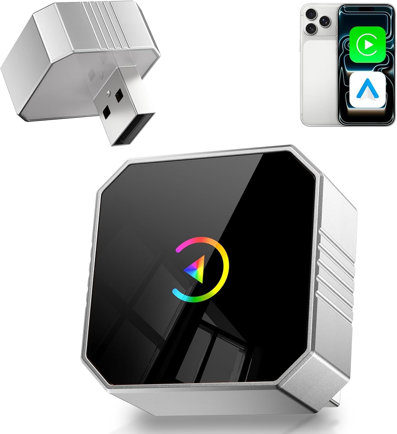 Photo 1 of 2026 Wireless CarPlay Adapter for iPhone ? Android Auto Mini Wired to Wireless Apple Car Play Adapter Plug & Play Compatible for iPhone iOS 10+ Android 11+ with After 2016 Cars