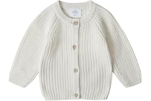 Stellou & friends 100% Cotton Chunky Ribbed Knitted Cardigan for Boys & Girls Ages 0-6 Years