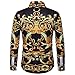Yffksse Long Sleeve Men Shirt/Cotton Blend/Abstract Unique Pattern Printed/Casual Slim Fit Blouse,XXL