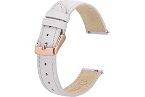 BISONSTRAP Elegant Leather Watch Straps, Quick Release, Watch Bands for Women and Men, Compatible with Watch Lug of 12mm 14mm