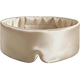 Fzxdfg Natural Silk Sleep Mask Blackout Adjustable Band Eye Masks for Travel Office Side Sleeper Women Large Size Silk Sleeping Mask Man