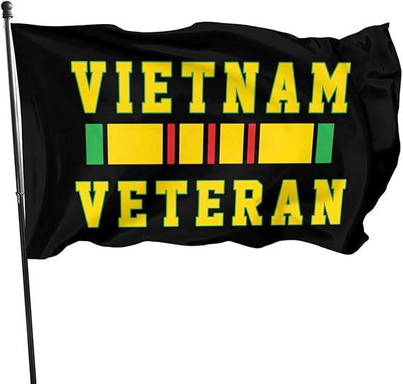 Ldajlkioei Vietnam Veteran Flags 3x5 Feet Outdoor Banner