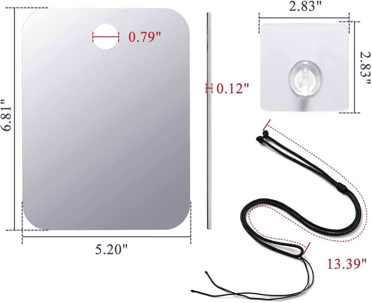CozyCabin Anti-Fog Shower Mirror, Portable Fogless Shaving Mirror for Bathroom -