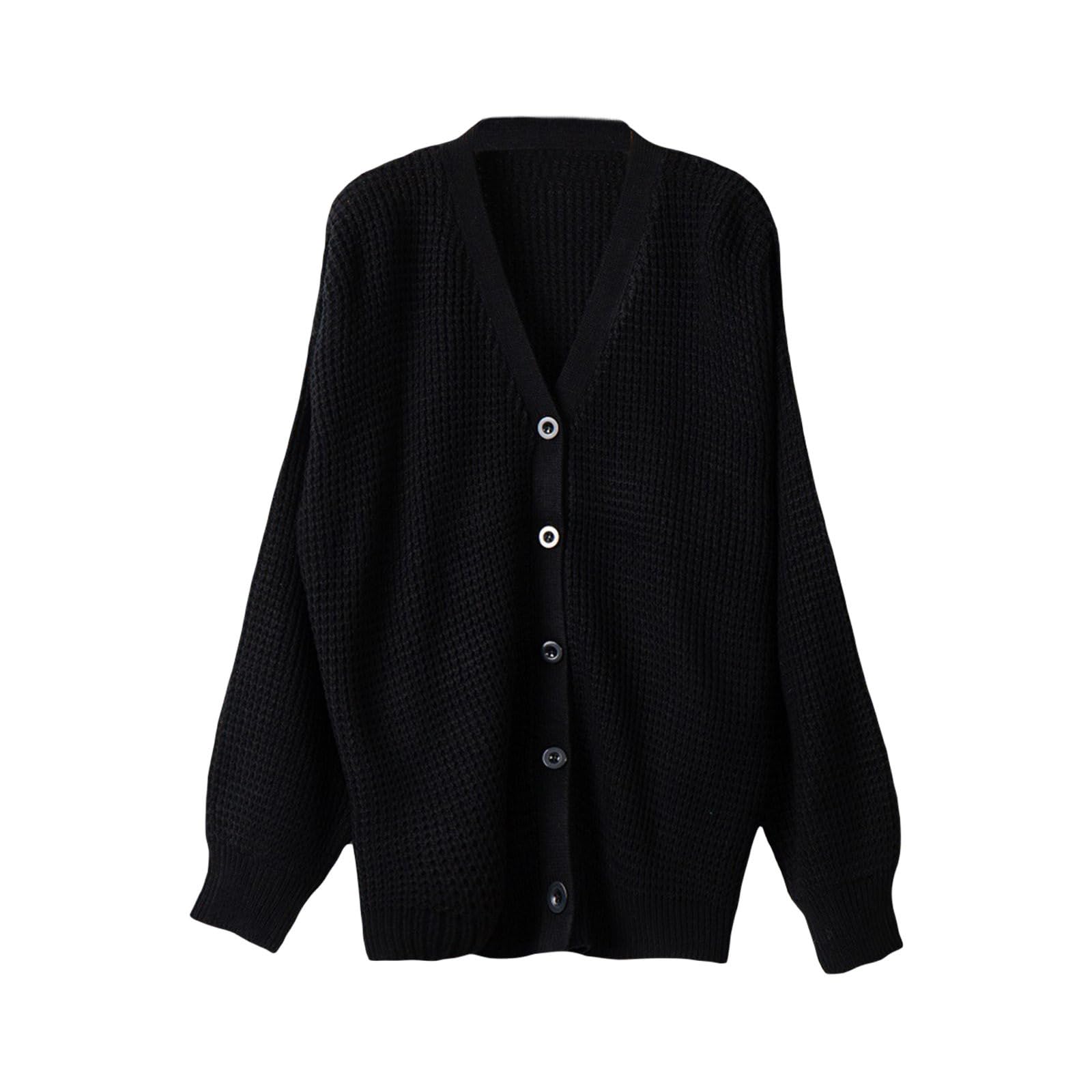 ADJHDFH Women'S Pullover Sweaters Black Knit
