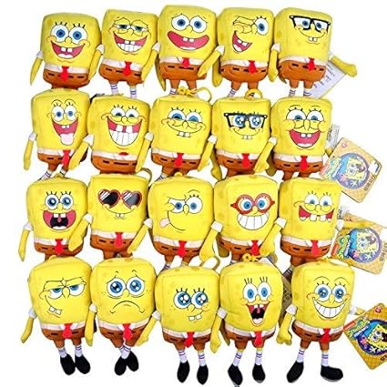 HT TOYS 1pc Mini Spongebob Plush Toys 6cm Randomly Sent