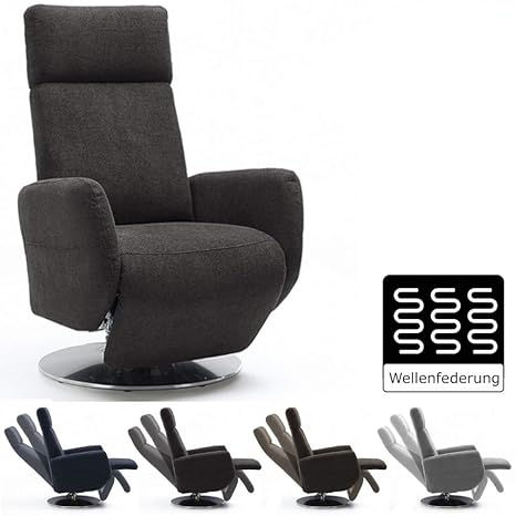 Cavadore TV-Sessel Cobra / Fernsehsessel mit Liegefunktion, Relaxfunktion / Stufenlos verstellbar / Ergonomie L / Belastbar b
