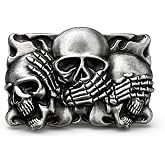 Doitby Skull Belt Buckle Western Cowboy Belt Buckles Novelty Skeleton Belt Buckle for Men Women