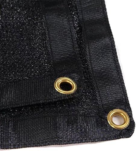 90% UV Resistant Fabric Black Shade Cloth Taped Edge with Grommets 12ft x 14ft