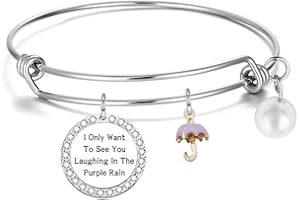 DINLUNED I Only Want to See You Laughing in The Purple Rain Keychain Song Lyrics Inspired Gift Prince Music Fans Gift