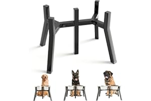 SHAINFUN Dog Bowl Stand for Medium Large Dogs, Elevated Dog Bowls, Adjustable Width for 7-10.6" Wide Dog Bowls, Raised Dog Food & Water Bowl, 11 in Tall Dog Bowl Holder,2-IN-1 Design,Bowl Not Included