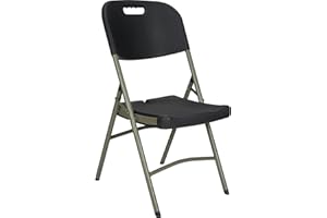 KLETON - Folding Chair, Polyethylene, Black, 350 lbs. Weight Capacity Each
