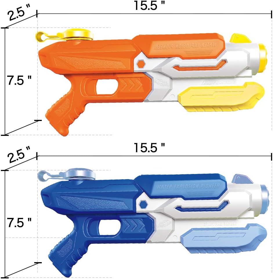 Scientoy Water Gun , 2 Pack Water Guns for Kid , Squirt Guns 1200CC High Capacity &30-35 Feet Shooting Range, Gifts for Children & Adult Summer Swimming Pool Beach Water Fighting Party: Toys & Games