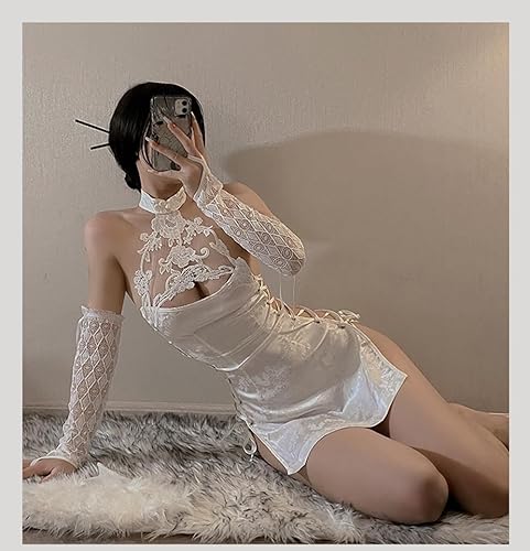 SINROYEE Sexy Cosplay Lingerie for Women Chinese Cheongsam Dress japanese  Anime lingerie Qipao Babydoll Costume Club Dress (White suit) in Dubai -  UAE | Whizz Costumes