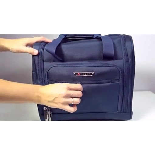 TPRC 15Inch Smart Under Seat CarryOn Luggage with USB Charging Port, Navy Blue, Underseater
