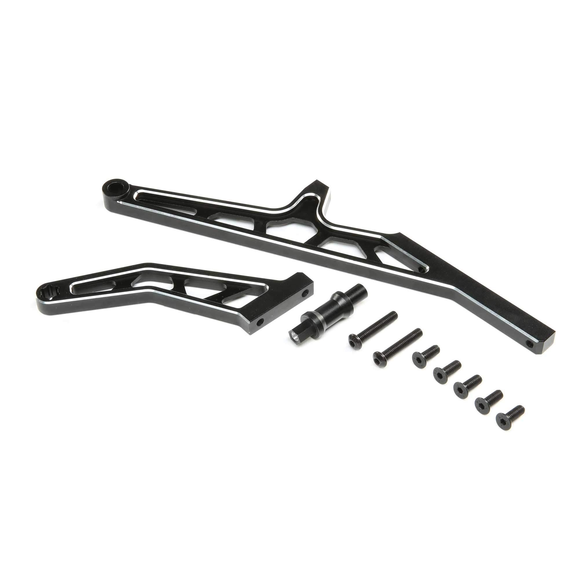 LOSI Chassis Brace Set Rear, Aluminium Black: DBXL-E 2.0