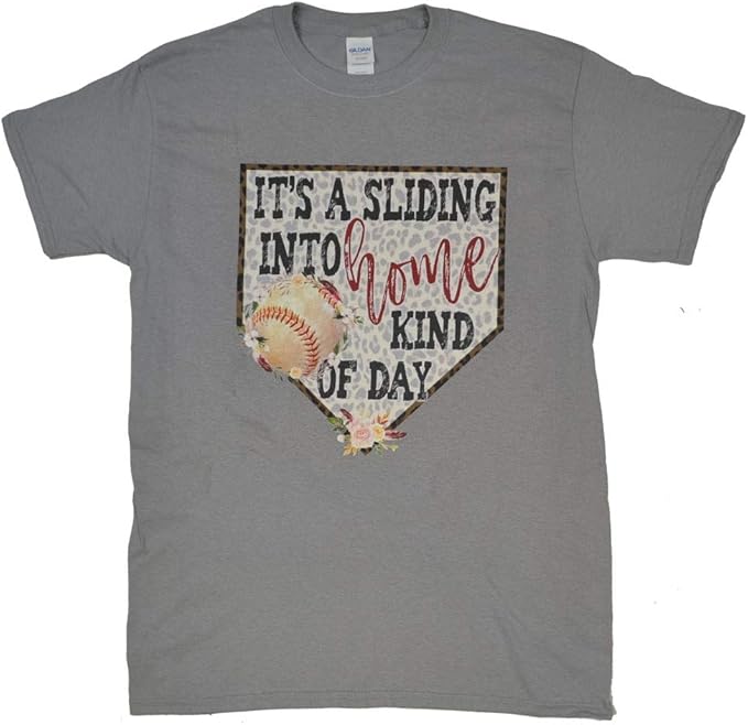 Amazon.com: Tees2urdoor Sliding Into Home Baseball T-Shirt: Clothing