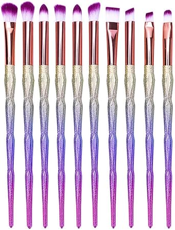 Amazon Xulhka レインボーブラシセットアイメイクアップアイライナーアイブロウアイシャドウブラシセットローズゴールドメイクブラシ Xulhka メイクアップセット 通販