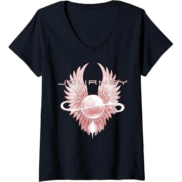 Women's Celestial Print V-Neck T-Shirt - Stretch Raw Edge Summer Tee With Butterfly Design