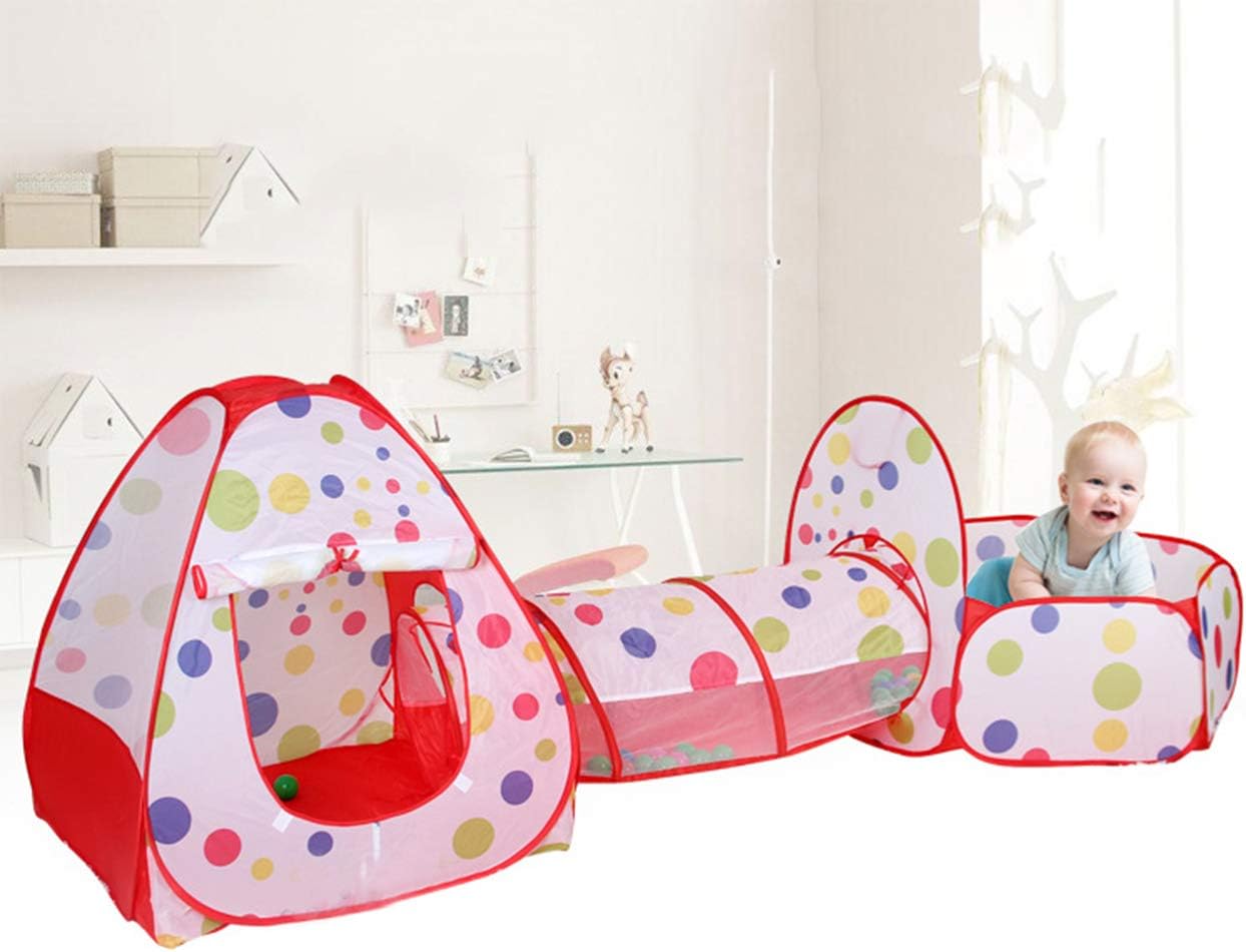lucky3 Princess Castle Play Tent with Tunnel, Toy Tent Ball Bit Playhouse for Toddlers Little Girls Indoor Outdoor