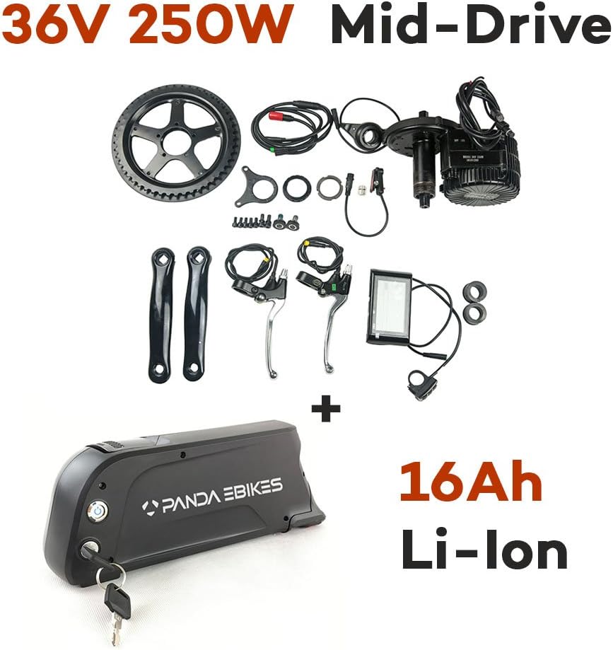 36V 250W mid drive eBike electric bike kit with 16AH SAMSUNG battery, same as Bafang BBS01 8fun