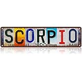 TREEPERI Vintage Scorpio Street Sign Zodiac Wall Decor Metal Tin Signs for Bar Home Bedroom Garage