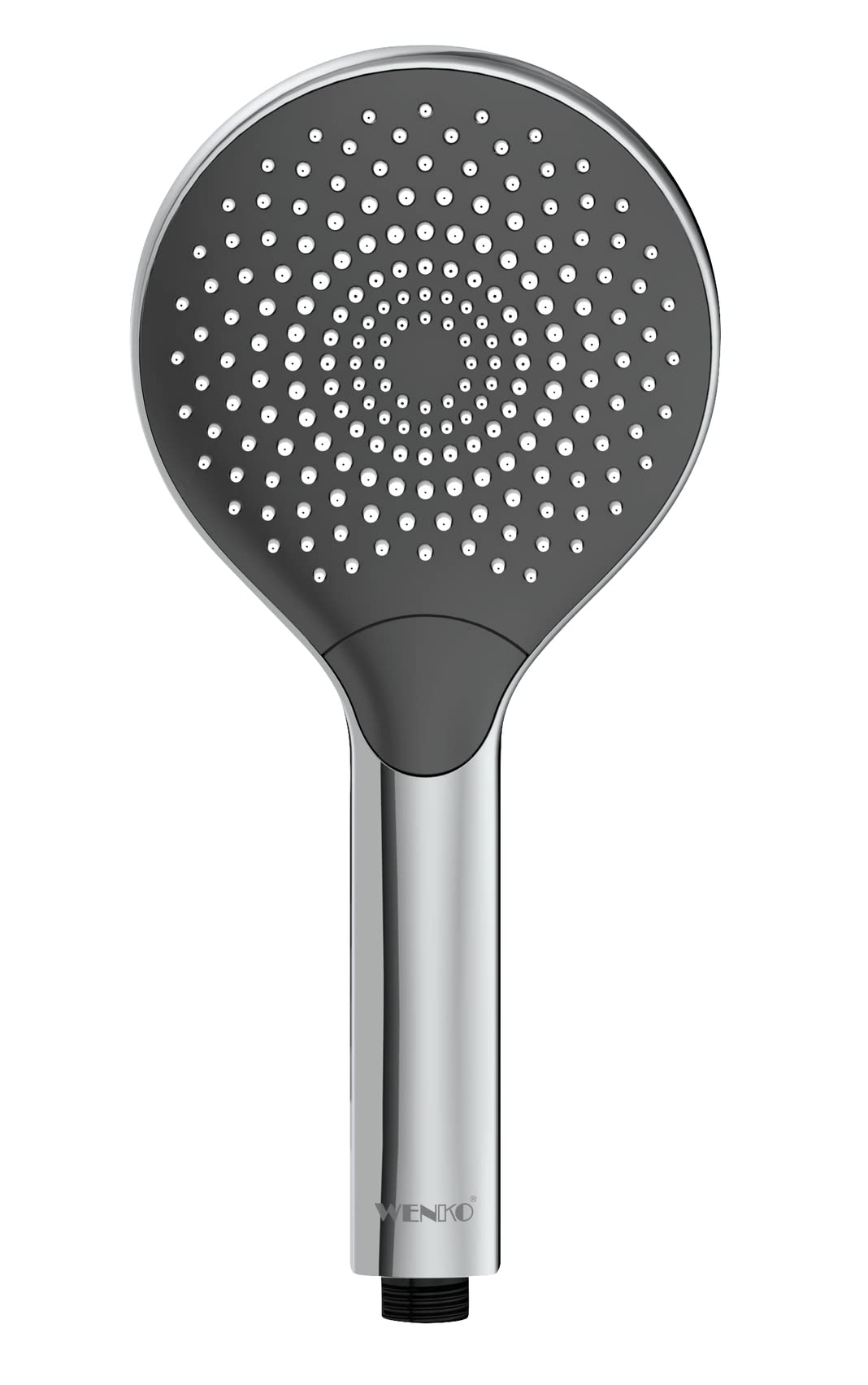WENKO Watersaving Chrome Universal Handheld Shower Head with Water Saving System and 3 Jet Types, Silver, 12 x 0 x 12 cm