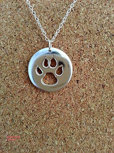 Amazon.com: Cat paw print necklace in sterling silver, Handmade in UK