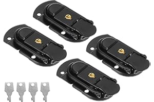 PATIKIL Suitcase Lock Hasp 2.64" x 1.34", 4Pcs Metal Iron Toggle Catch Latch with Key for Jewelry Box Wooden Case Toolbox Bri
