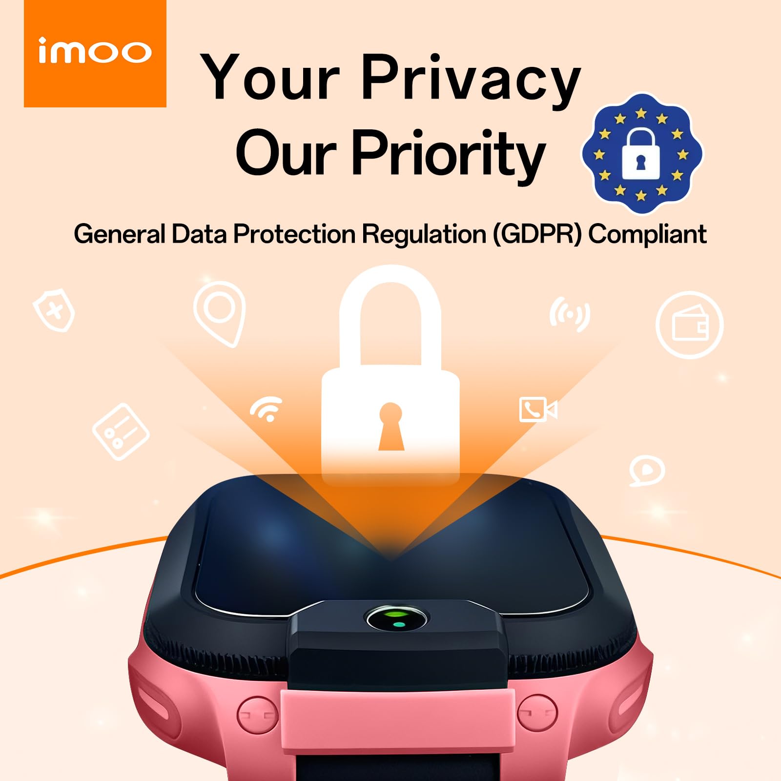 imoo Z1 Kinder-Smartwatch, 4G Anrufe Watch, IPX8 Wasserbeständigkeit, 1,3 Zoll, Frontkamera 2 MP, Schrittzähler, Lange Akkulaufzeit, Klassenzimmermodus (Rosa) 5