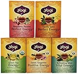 Yogi Tea Favorites - Perfect Energy 5 Flavor Variety Pack - 16 Tea Bags Each Box (Pack of 5)