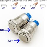 Gebildet 4Pcs Waterproof Latching Push Button Switch 12V 24V 125V 250VAC view 3