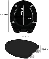 Vivo Technologies Soft Close Toilet Seat Universal Fit Black O Shape view 5