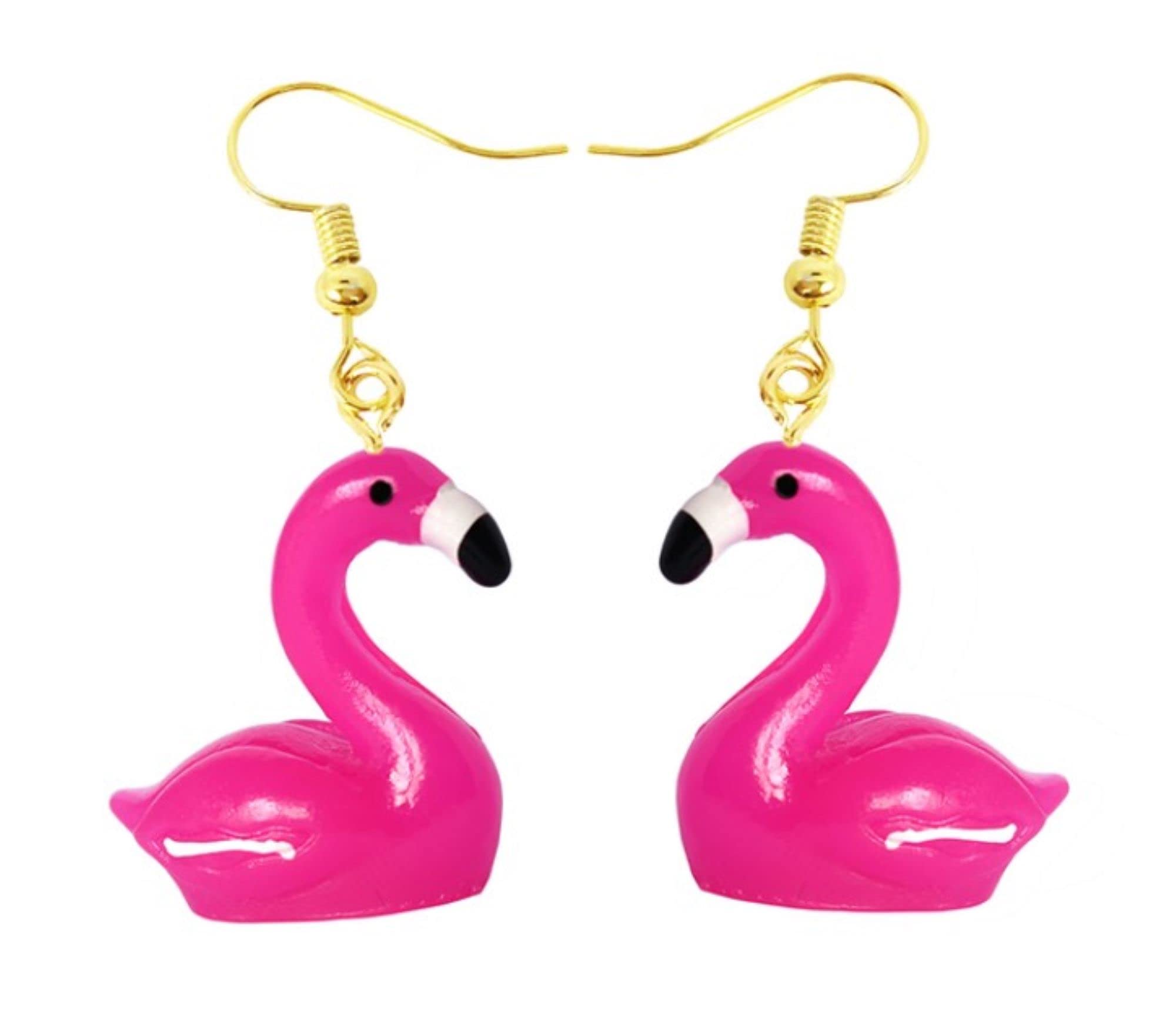 Pink Flamingo Earrings, Gifts for Women and Girls, Dangling