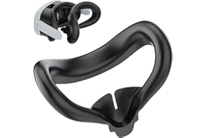 TANREGINAL Silicone Face Pad Cover for Meta Quest 3 Original VR Headset Accessories, Meta Quest 3 Facial Interface，Meta Quest 3 Accessories VR Face Cushion Pad Mask for Oculus Quest 3 Headset (Black)